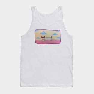 Doge sunglasses, Character dog, Pencil color drawing Tank Top